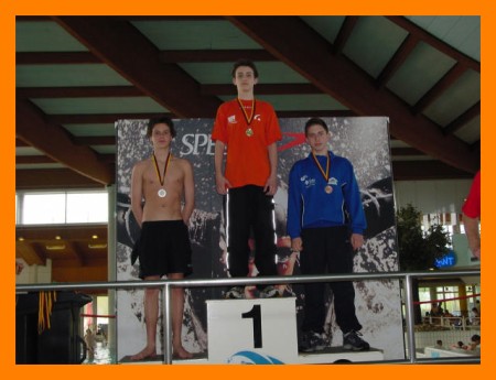 Patrick 1. Platz ber 200 m Lagen mit Teamkollegen Max-Fabian Meyer 2. Platz