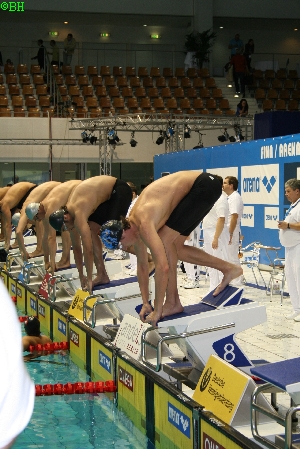 Patrick beim Start ber 100m Lagen