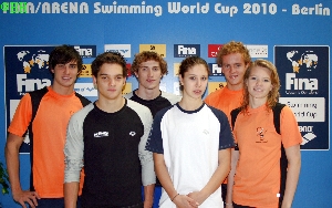 Die 6 Mnchner Schwimmer die beim Weltcup teilnahmen 